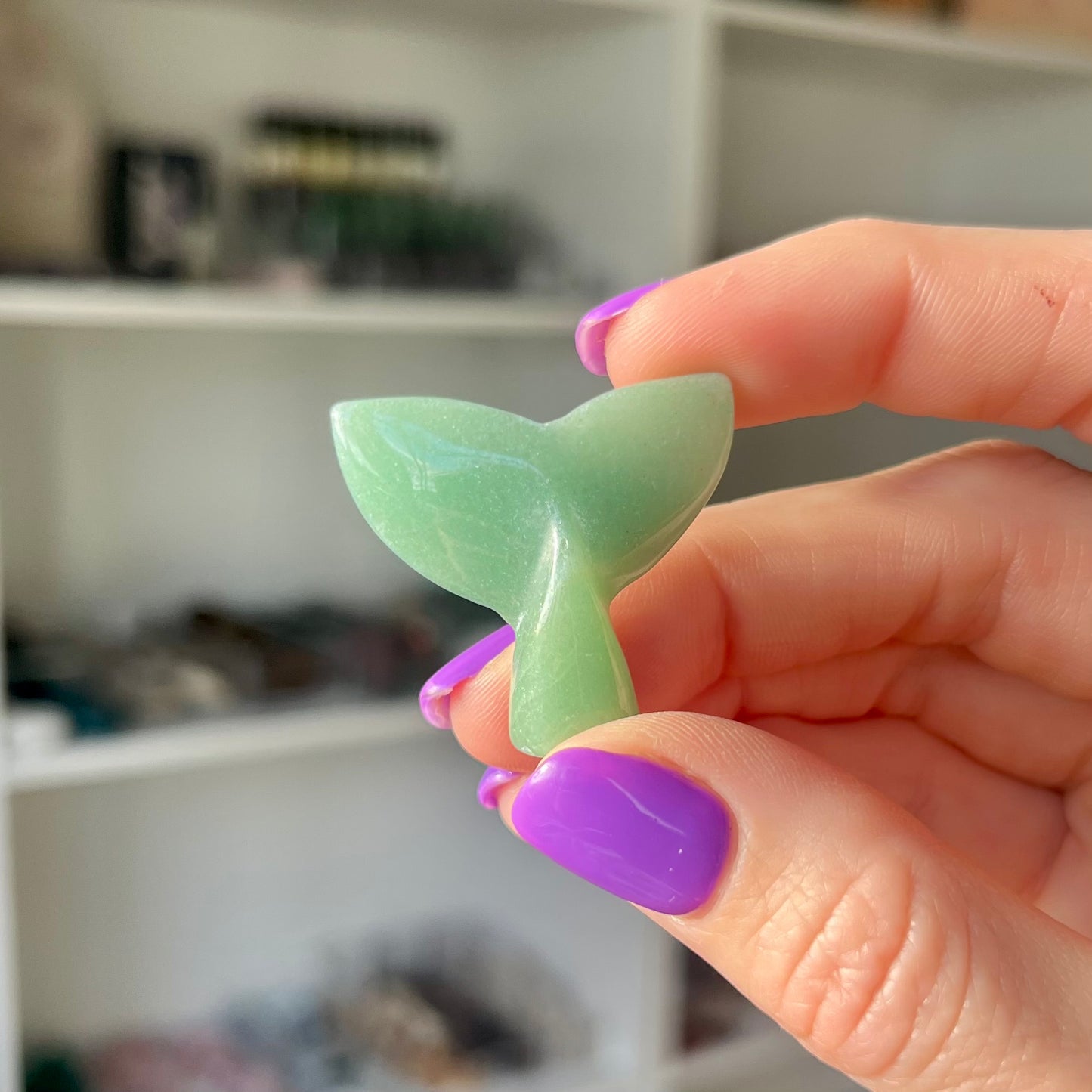 Green Aventurine Mermaid/Whale Tail Crystal Carving
