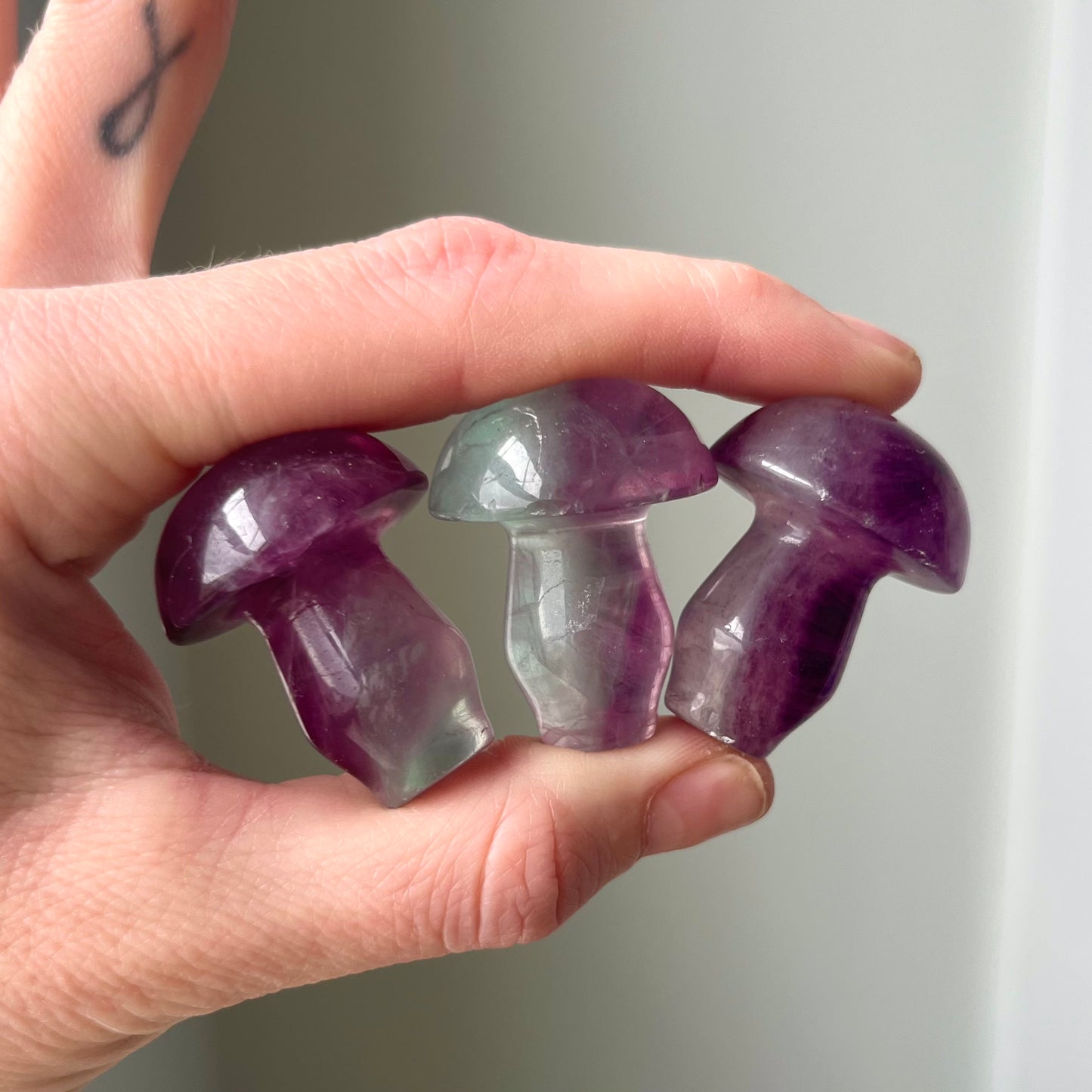 Magenta Fluorite Crystal Mushroom