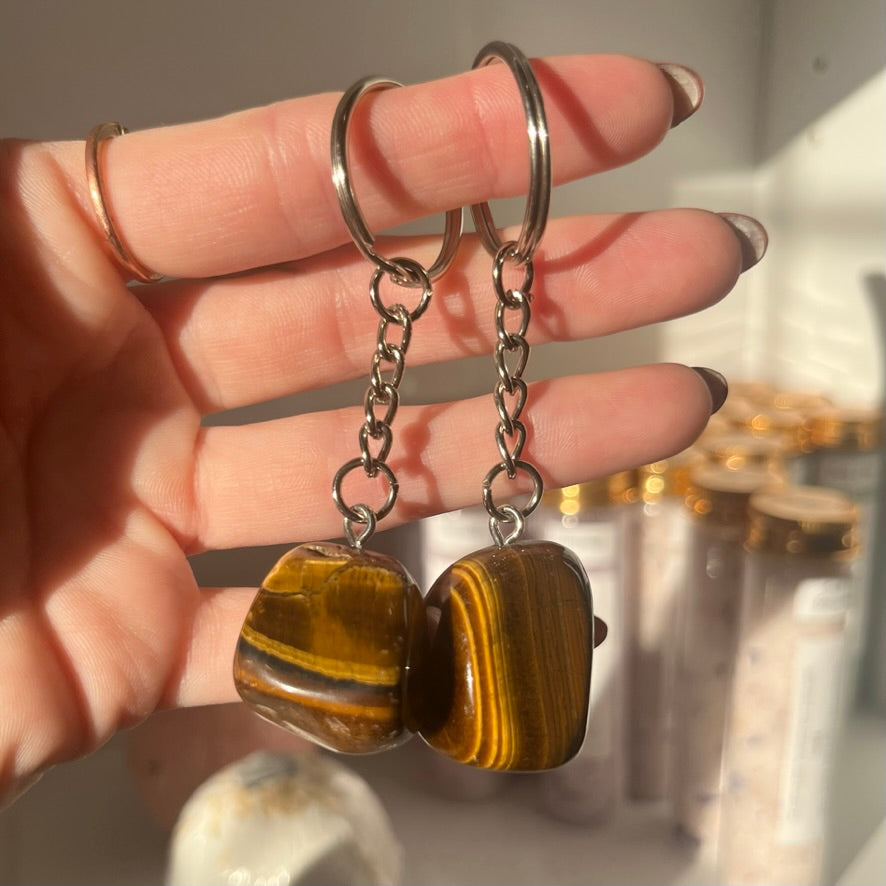 Tiger Eye Crystal Keychain