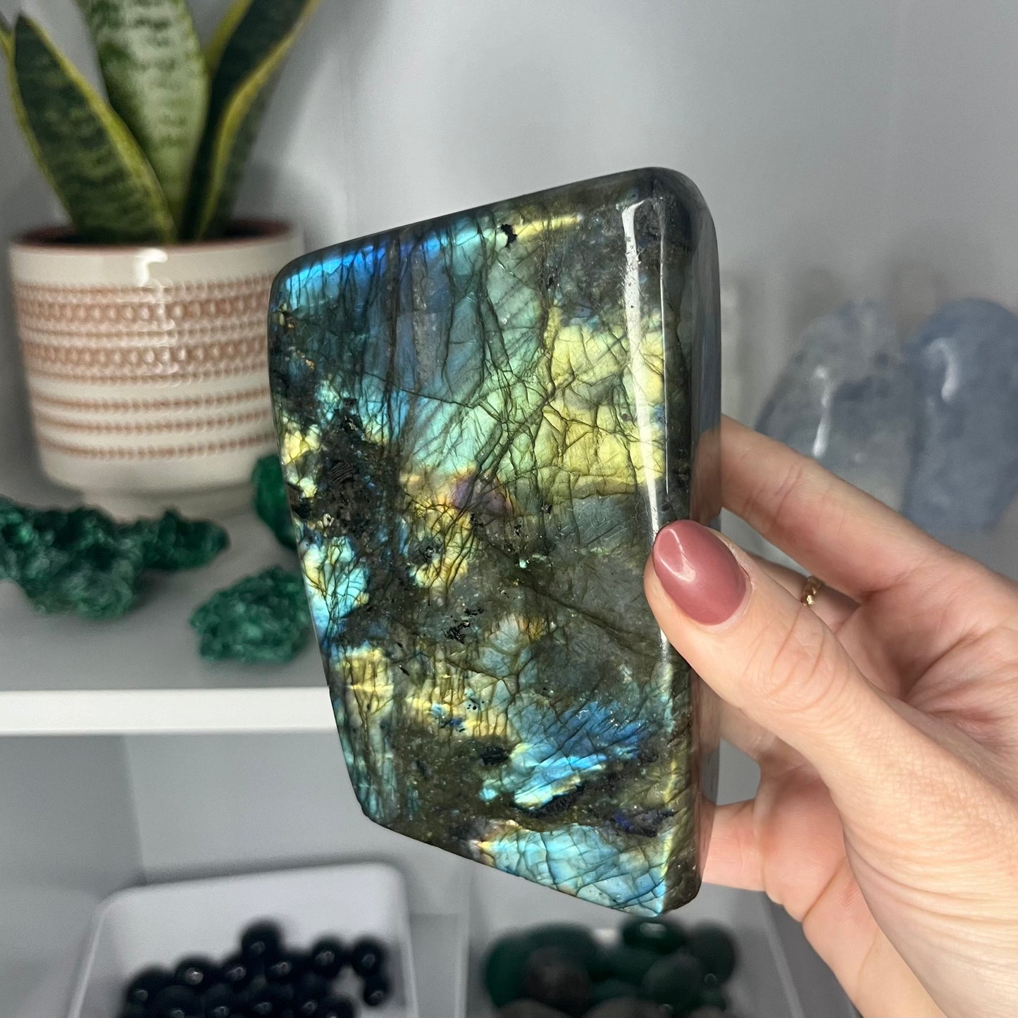 Flashy Labradorite Crystal Free Form Crystal