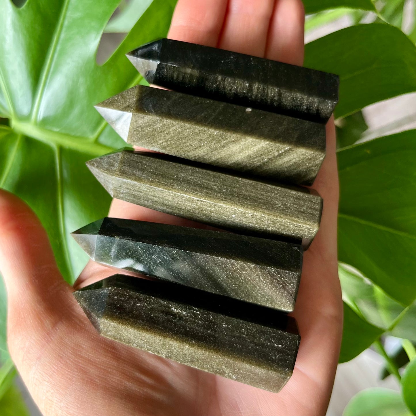 Small Gold Sheen Obsidian Crystal Tower