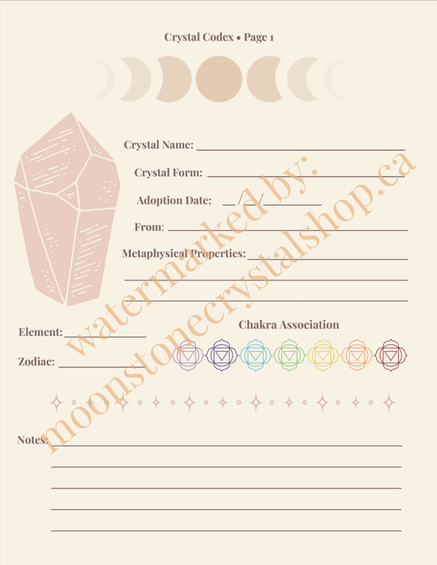 The Crystal Codex – Sacred Digital Journal for Crystal Lovers