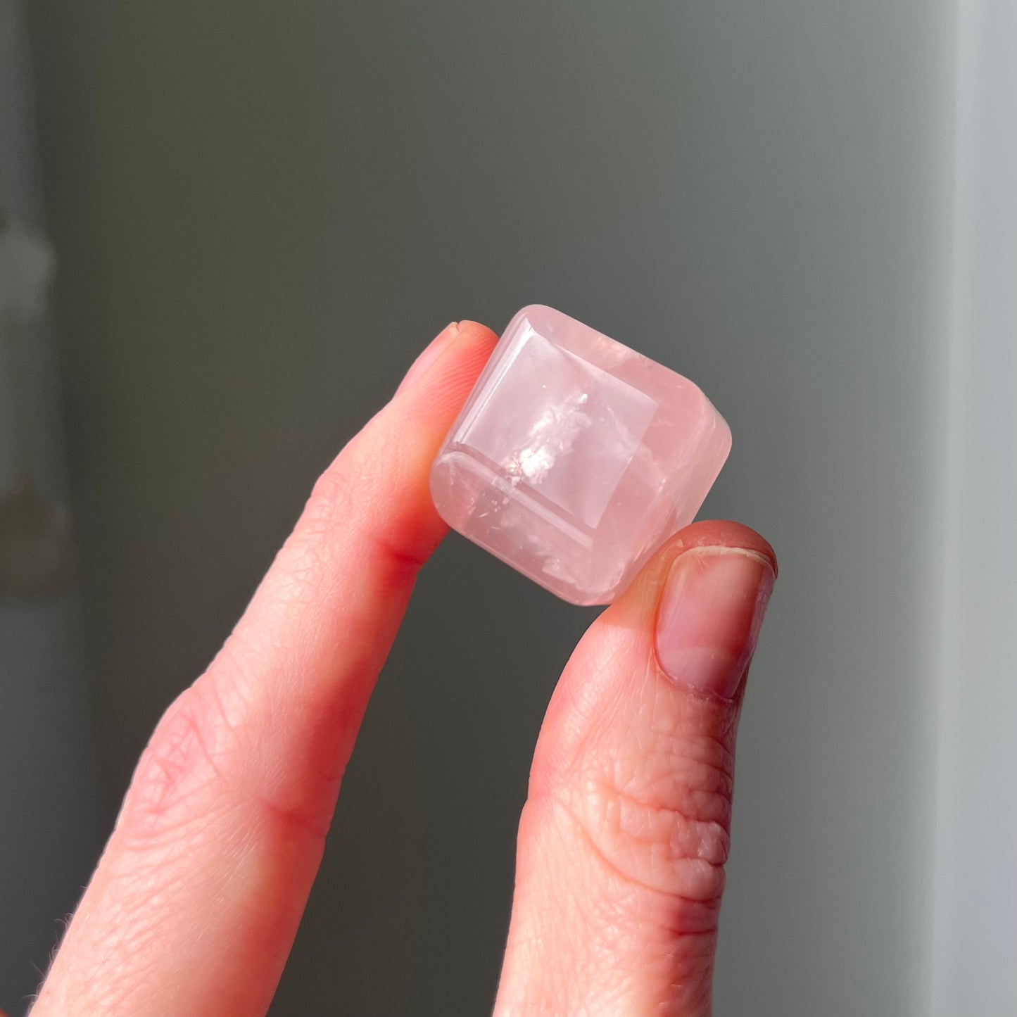 Natural Rose Quartz Cube Crystal