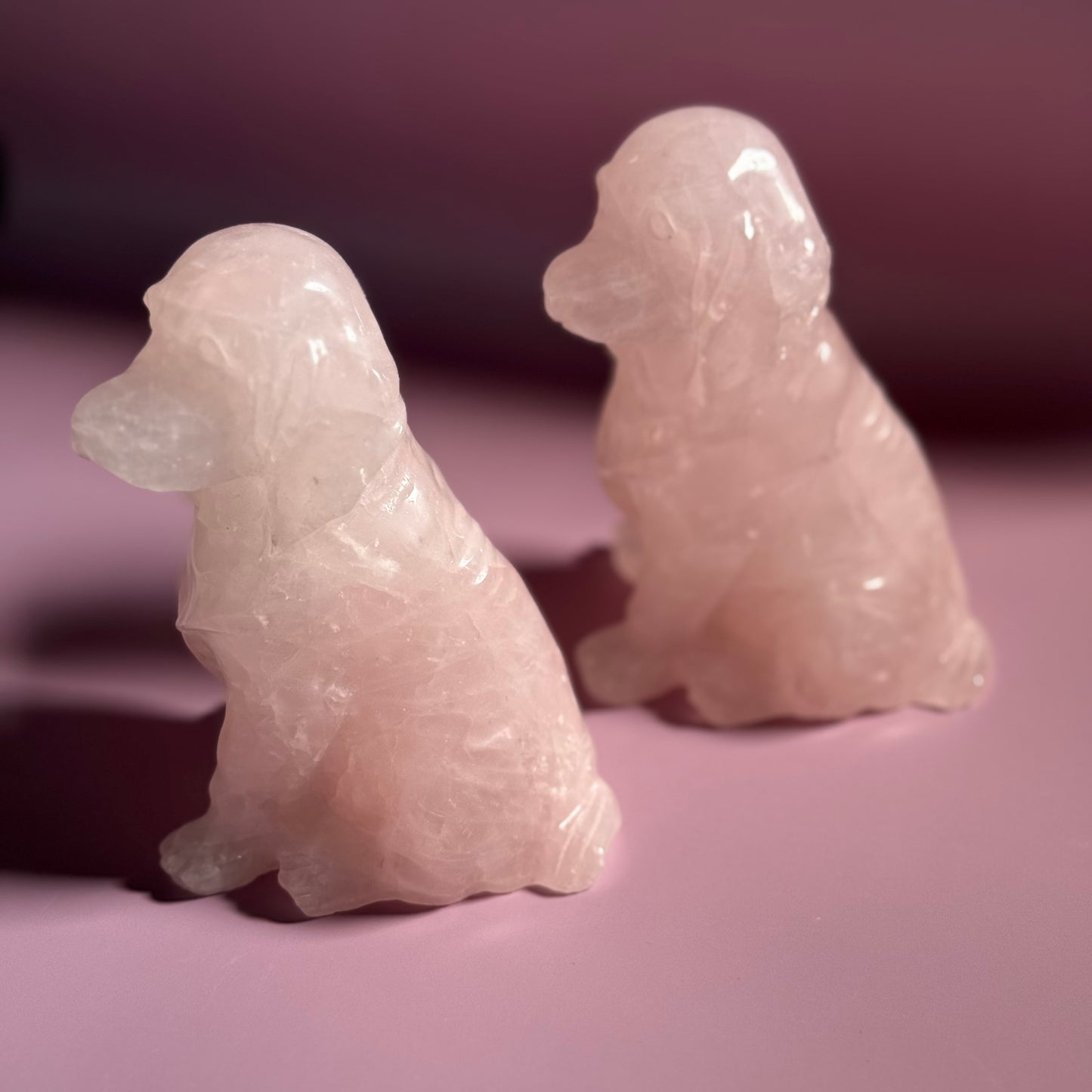 Rose Quartz Crystal Pup