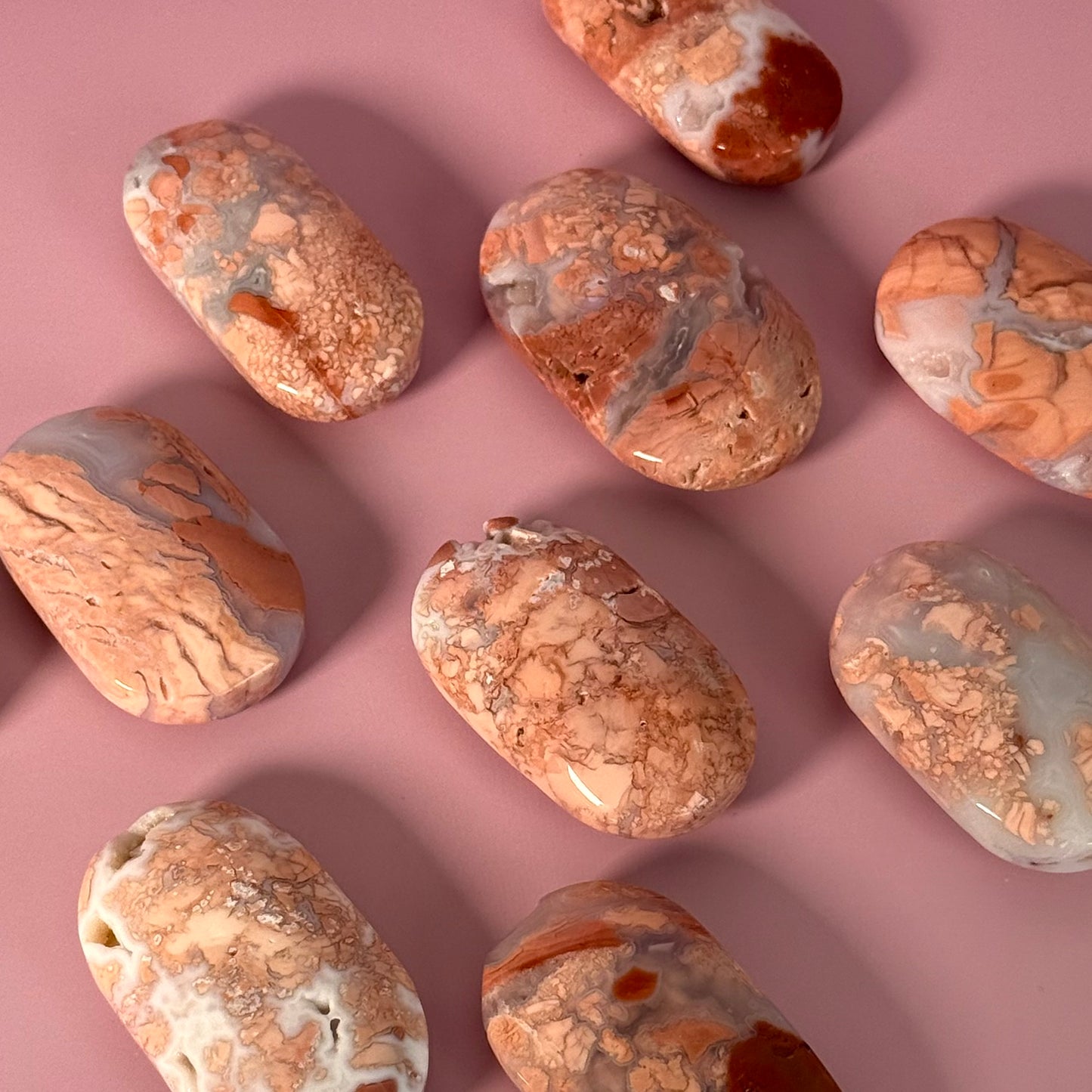Pink Agate Palm Stone
