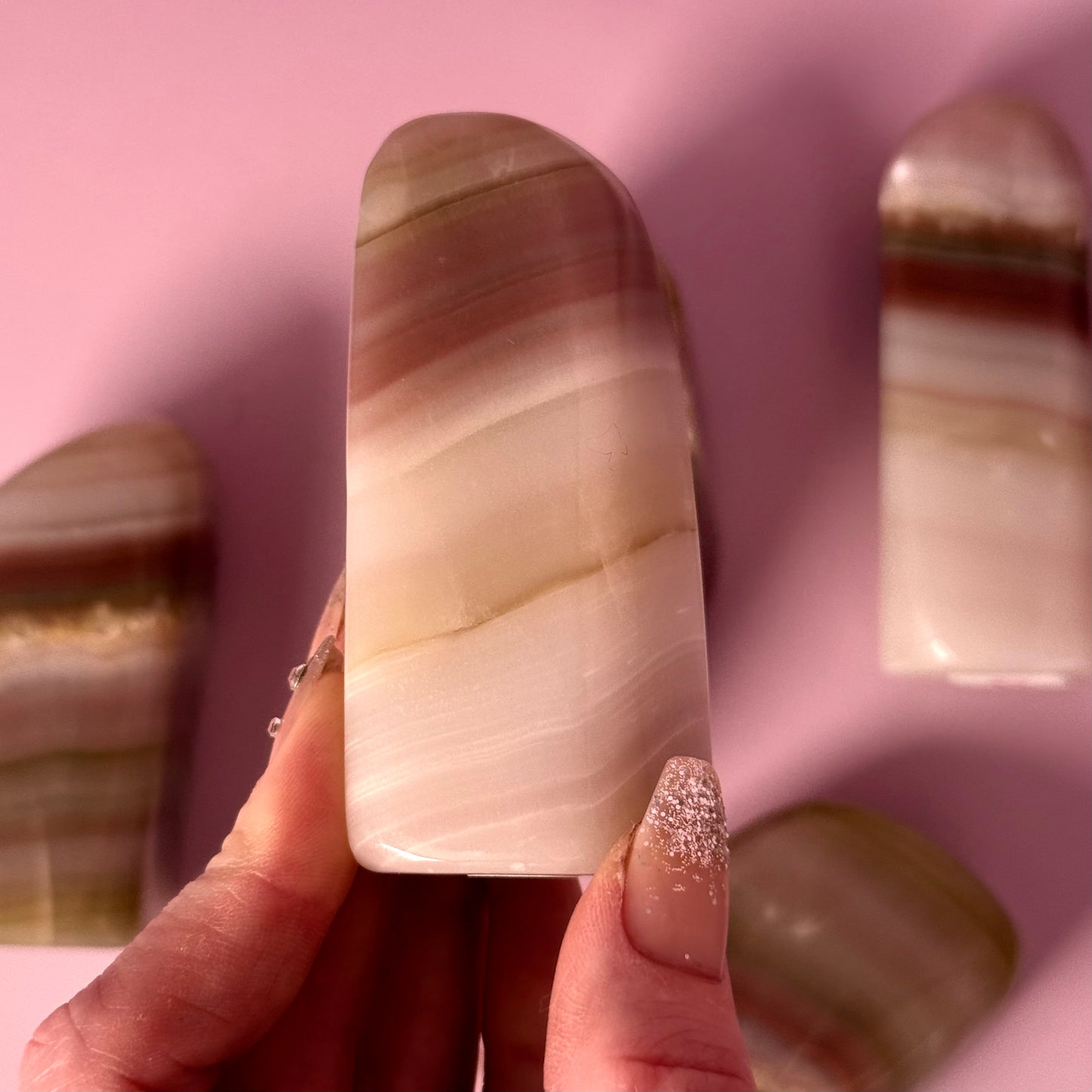 Pink Banded Onyx Free Form