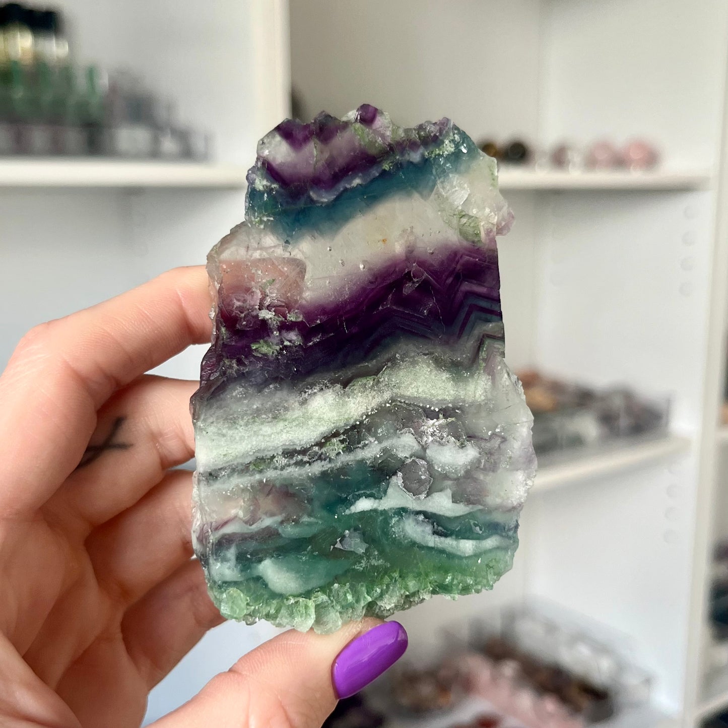 Natural Fluorite Crystal Slab