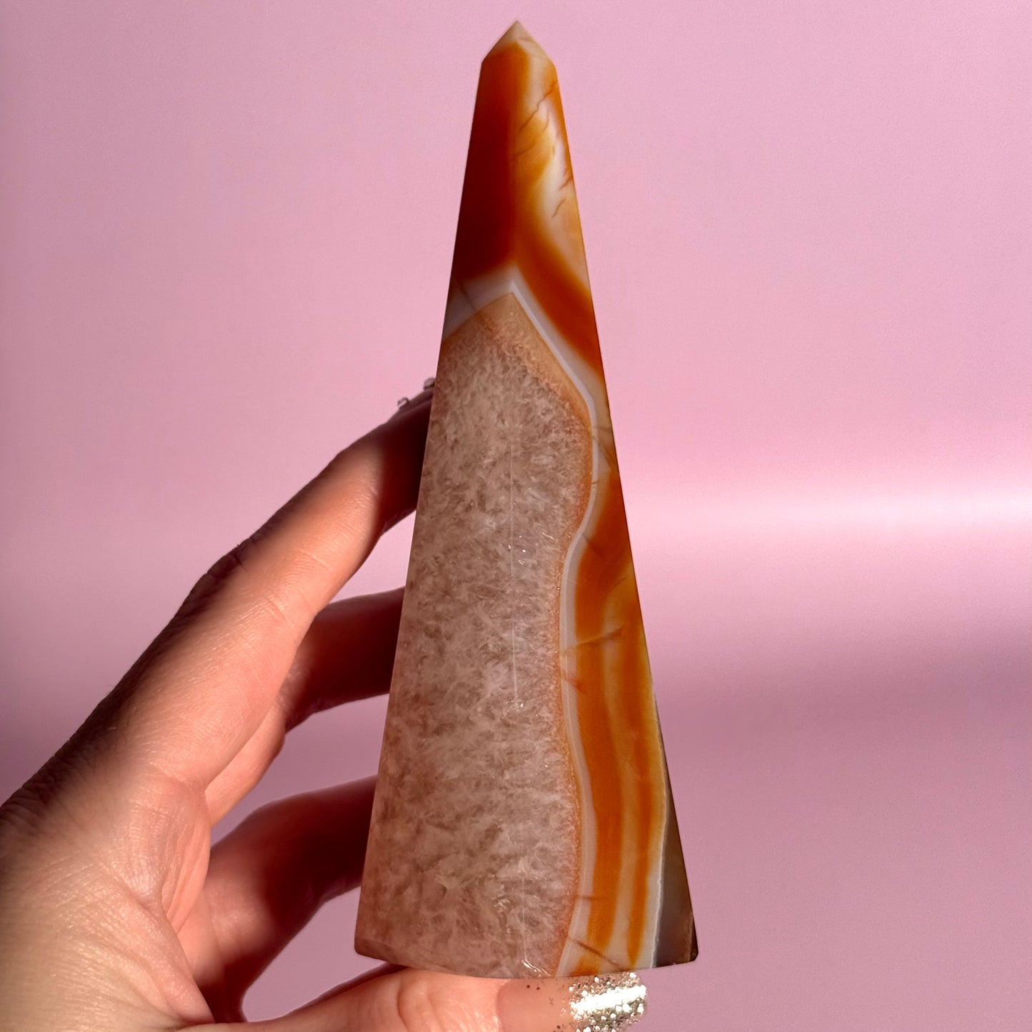 Carnelian Faceted Points