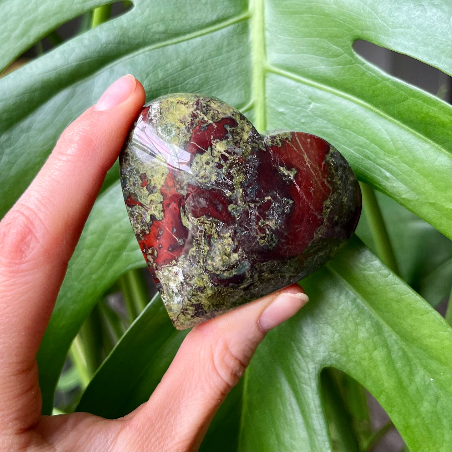 Dragon Blood Jasper Crystal Carving Heart
