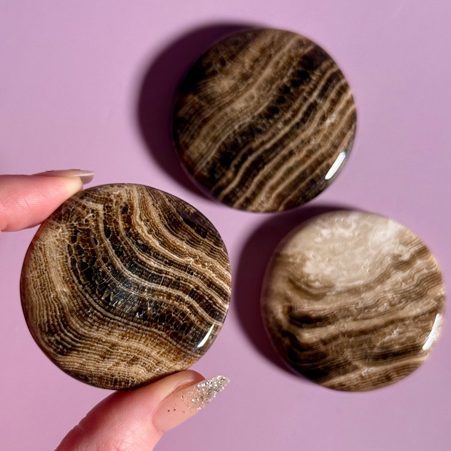 Chocolate Calcite Flat Stone