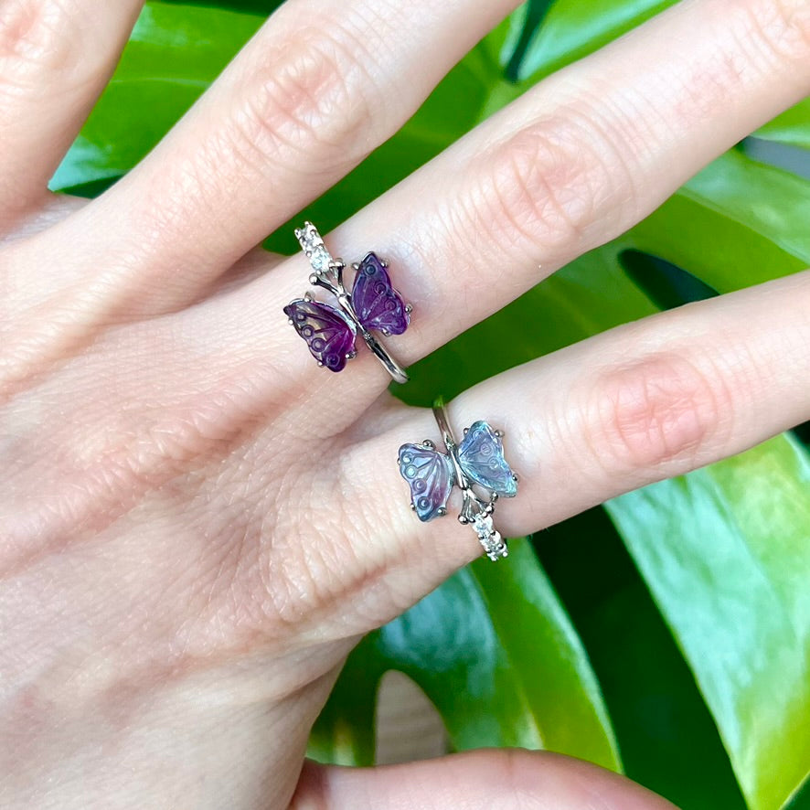 Fluorite Butterfly Ring