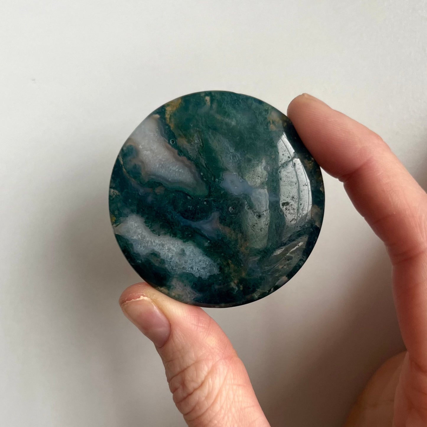 Moss Agate Flat Stone
