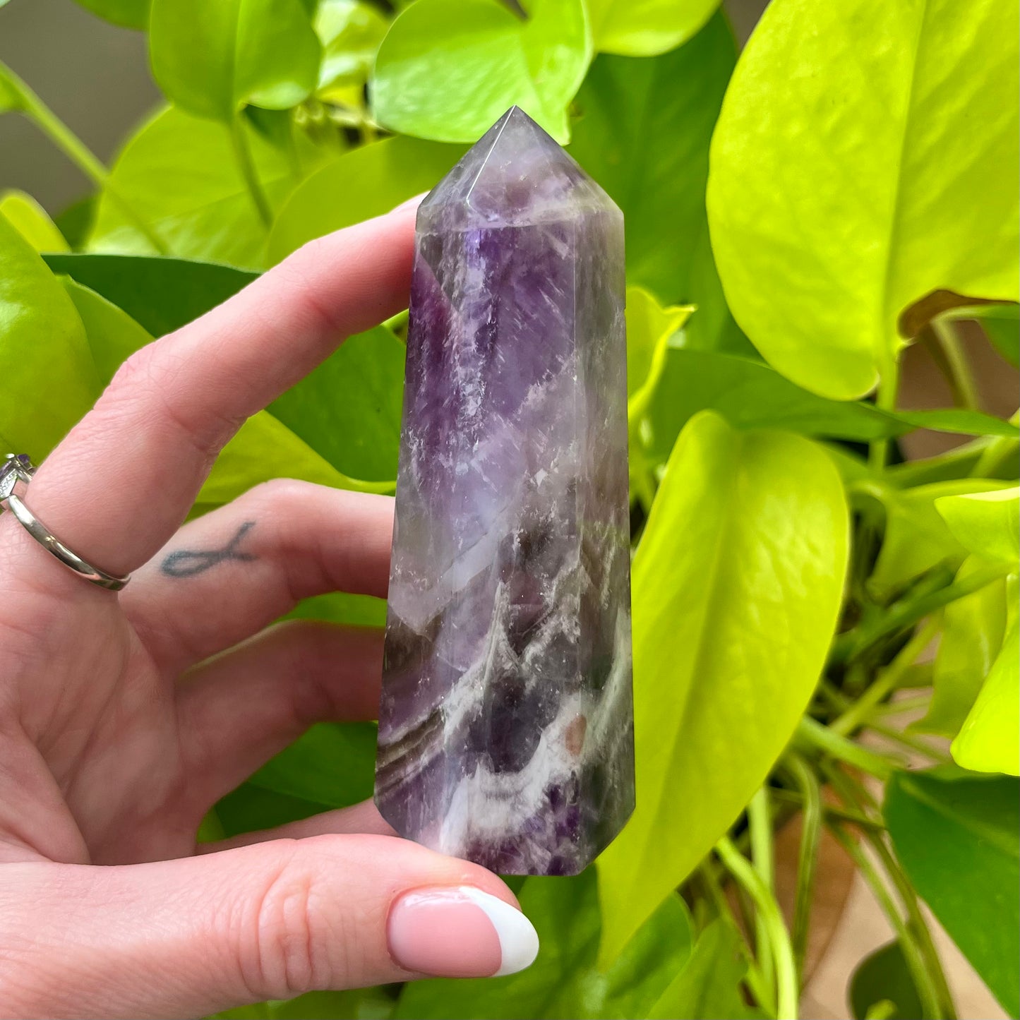 Chevron Amethyst Chunky Tower