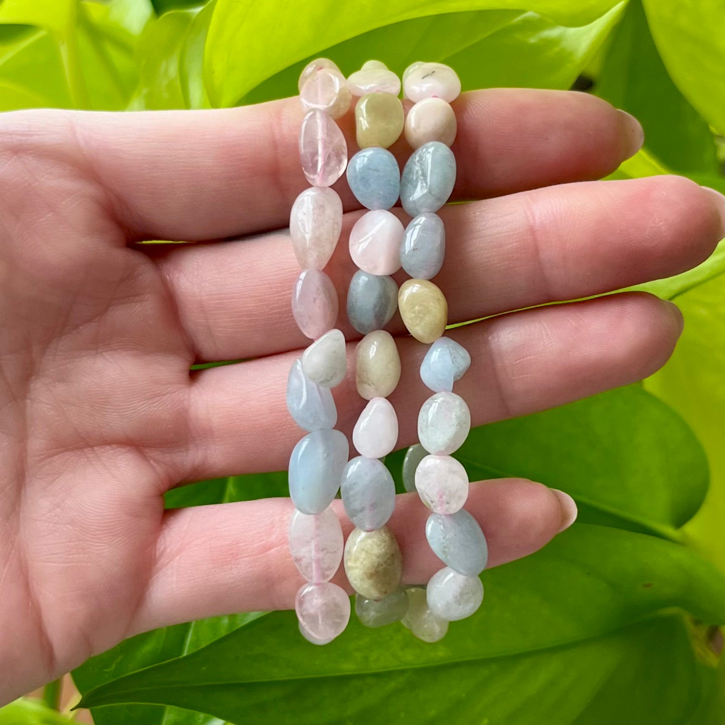 Morganite and Beryl Nugget Bracelet