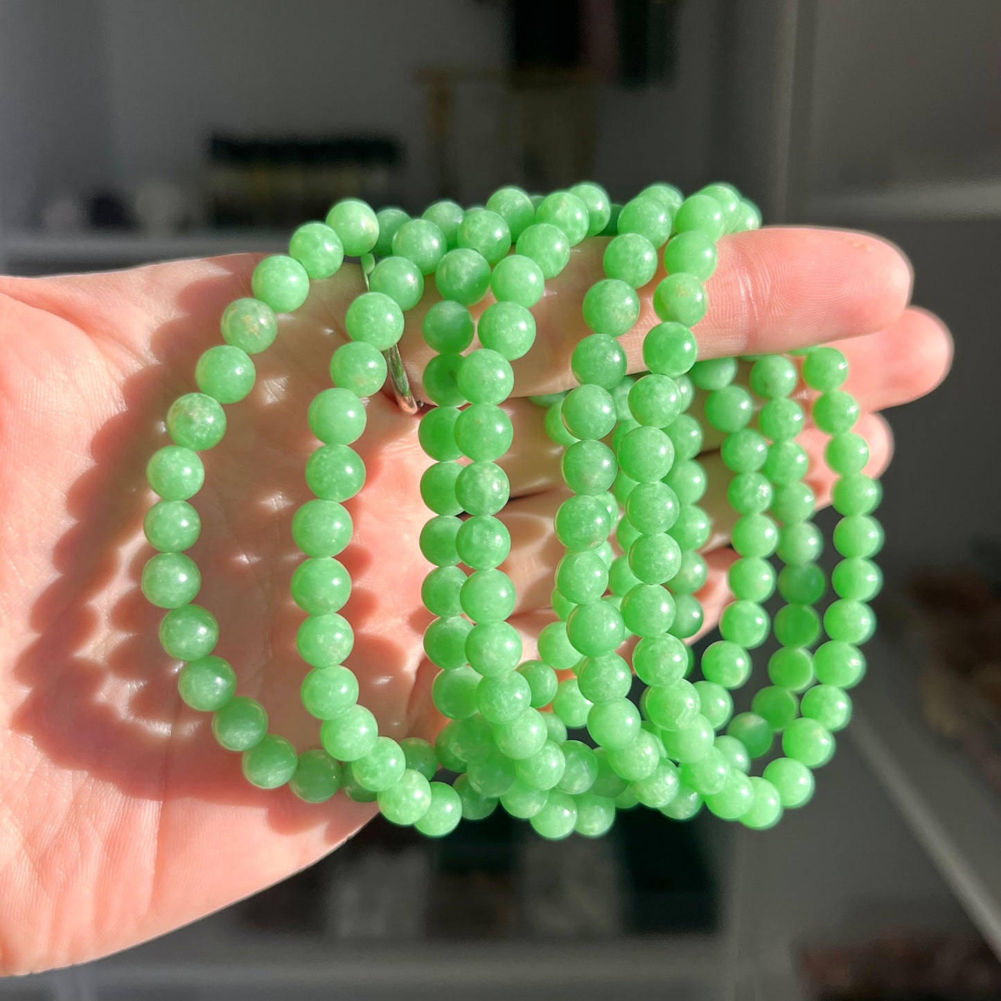Green Jade Natural Crystal 6mm Bracelet
