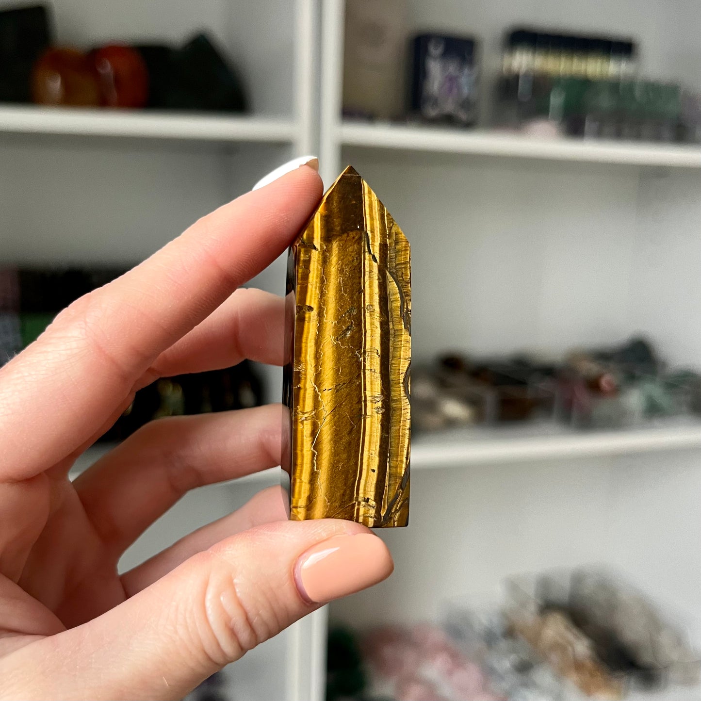 Tiger Eye Four Sided Natural Crystal Tower