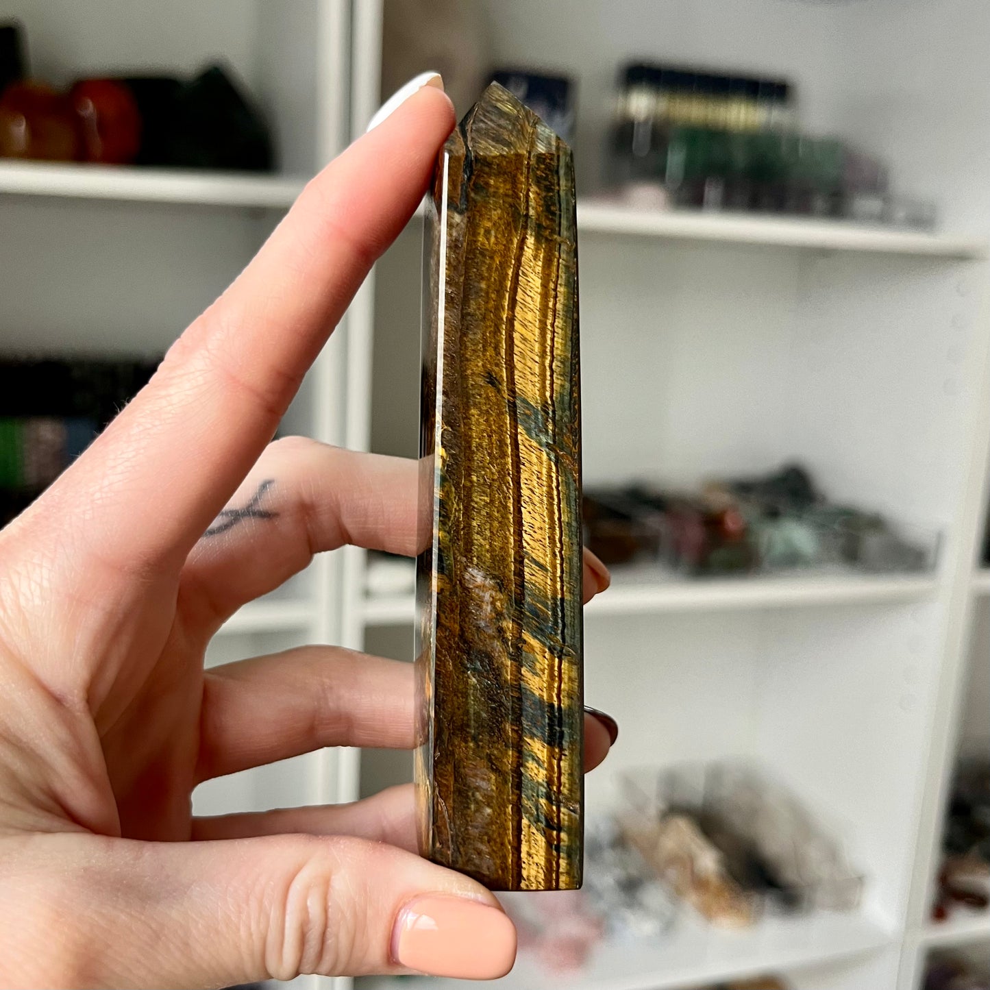 *Imperfect* Tiger Eye 4 Sided Tower