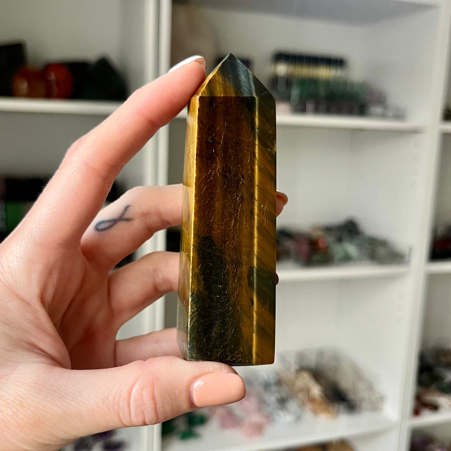 *Imperfect* Tiger Eye 4 Sided Tower