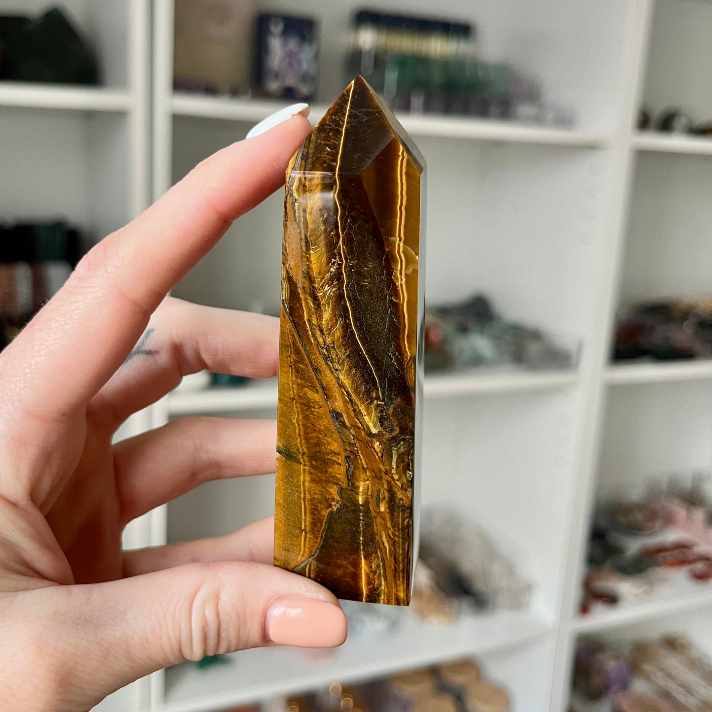 *Imperfect* Tiger Eye 4 Sided Tower