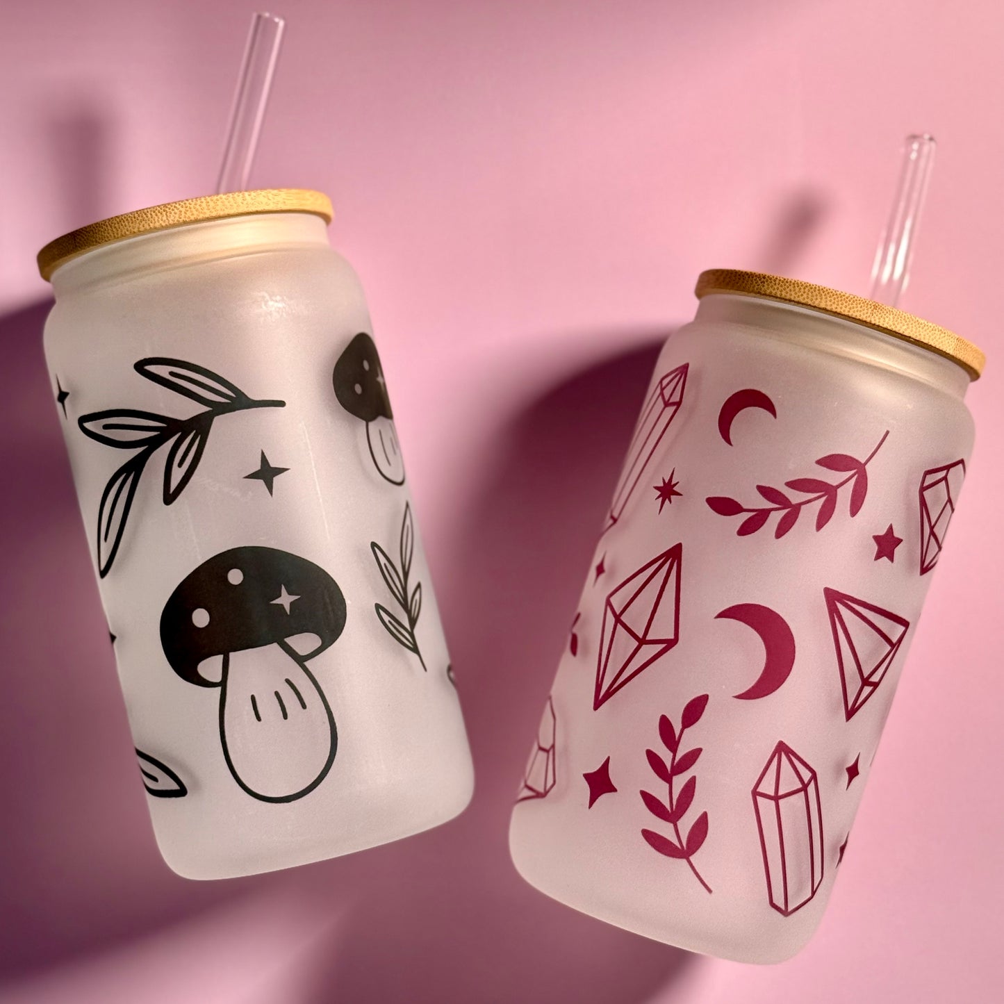 Crescent Moon and Crystals Tumbler