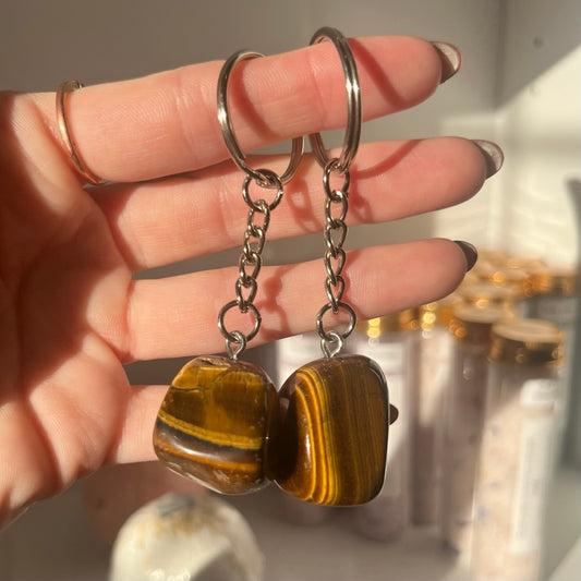 Tiger Eye Crystal Keychain
