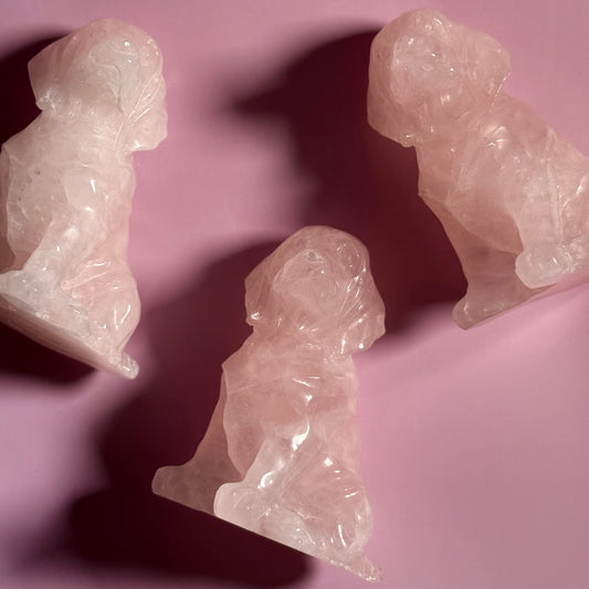 Rose Quartz Crystal Pup