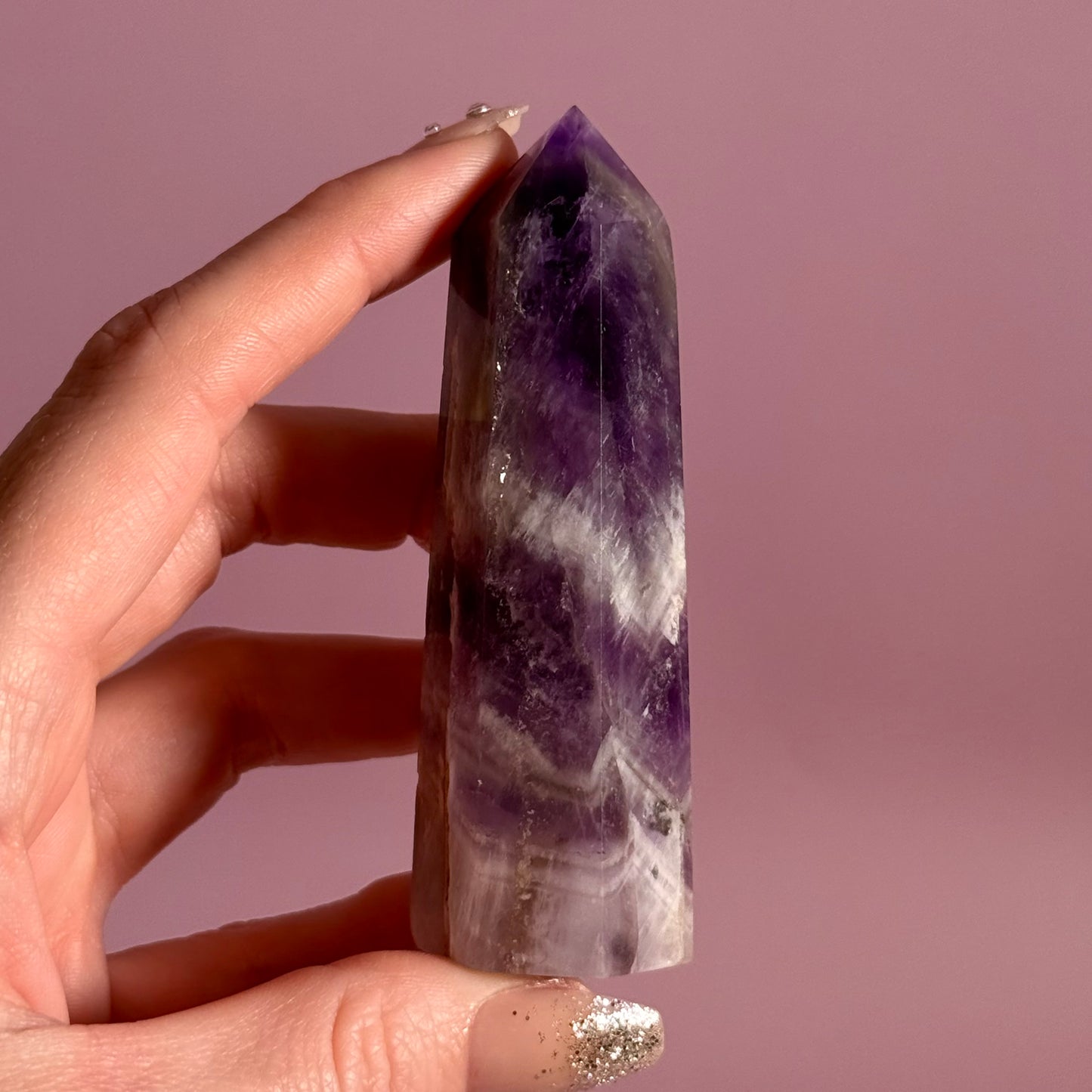 Chevron Amethyst Chunky Tower