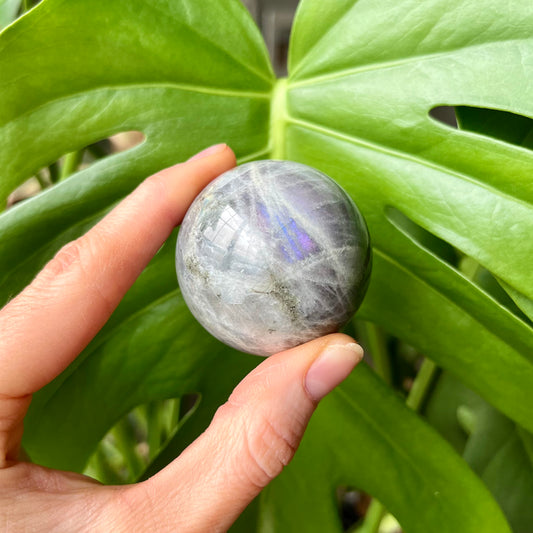 Very Unique Purple Flash Labradorite Crystal sphere