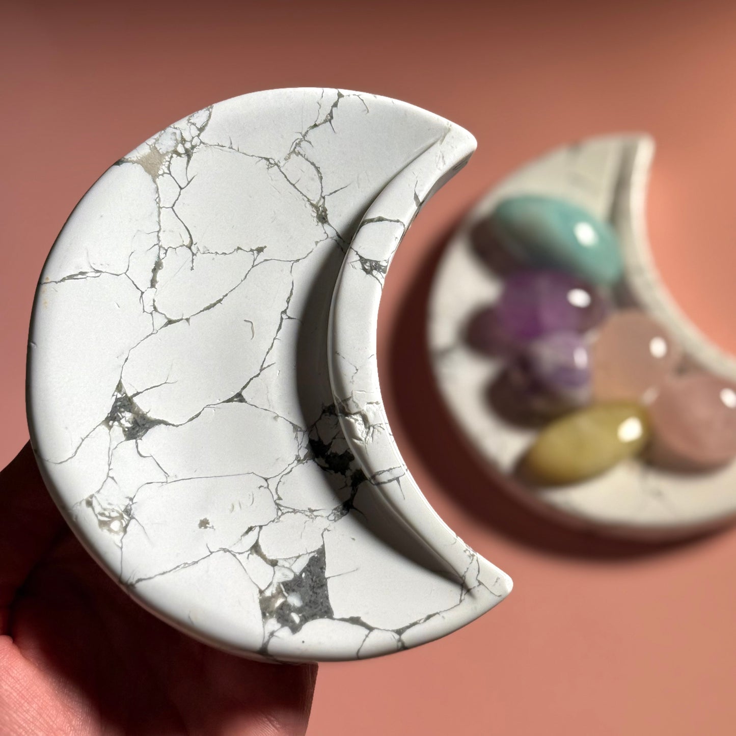Howlite Moon Dish
