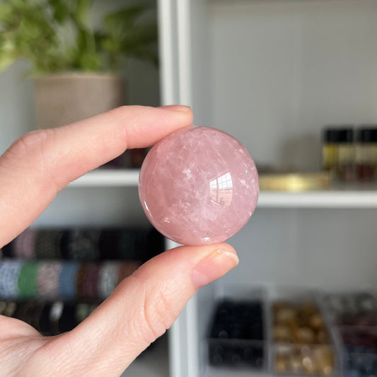 Natural Rose Quartz Crystal Sphere