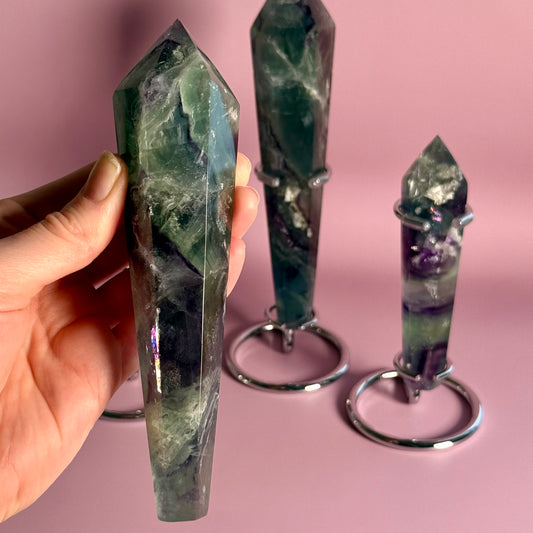 Fluorite Wand with Display Stand
