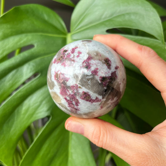 Plum Tourmaline Large Crystal Sphere