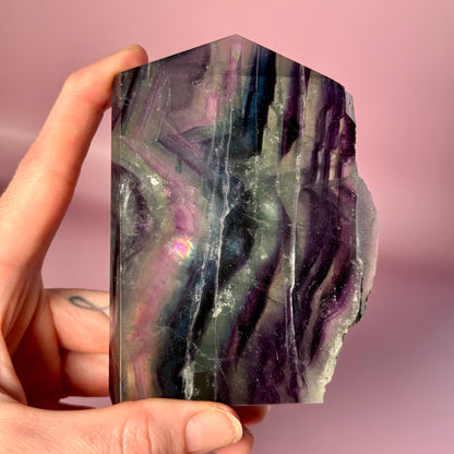 Rainbow Fluorite Raw Sided Tower
