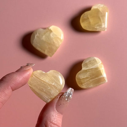 Lemon Calcite Heart