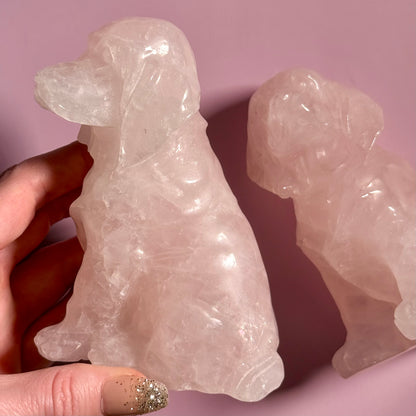 Rose Quartz Crystal Pup