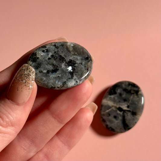 Larvakite Worry Stone