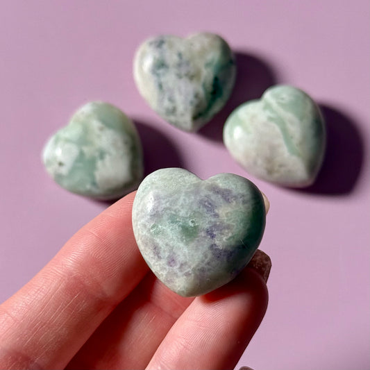 Peace Jade Puffy Heart