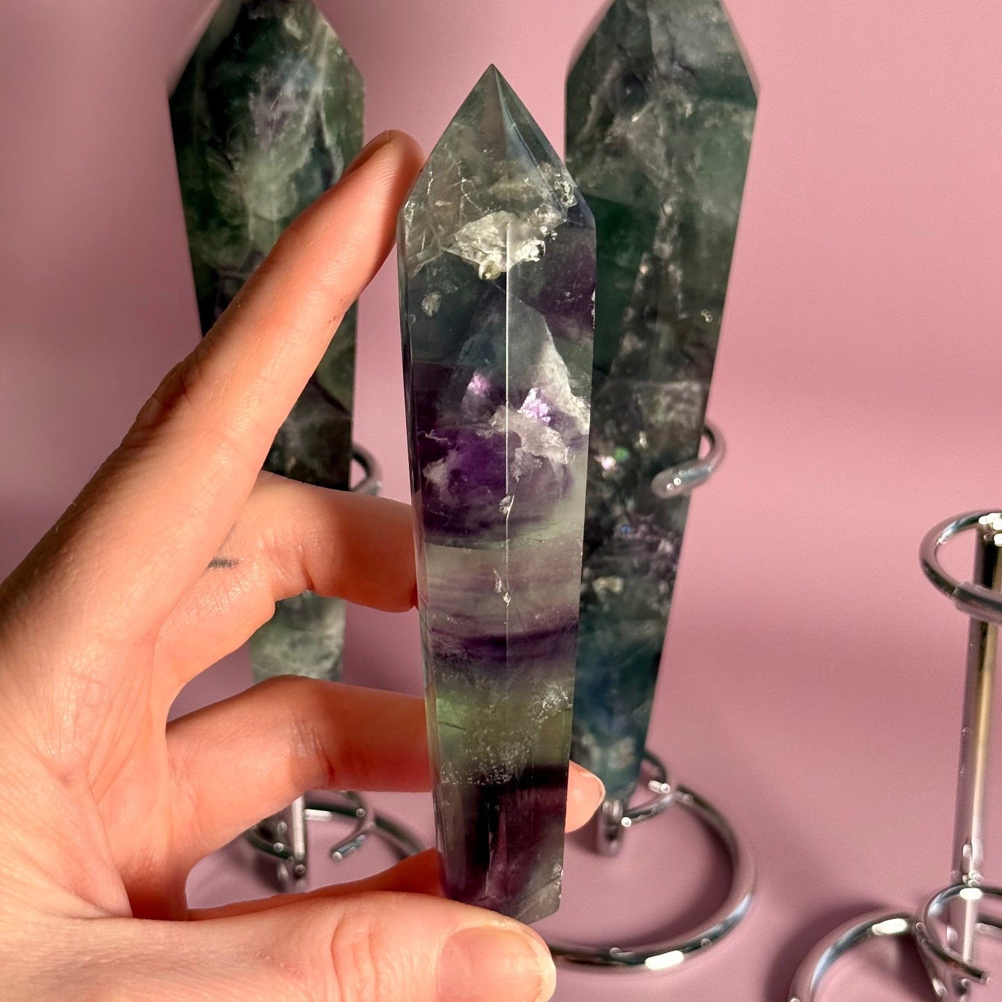 Fluorite Wand with Display Stand