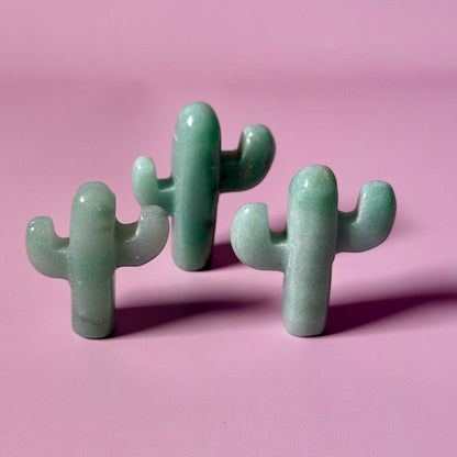 Green Aventurine Cactus Carving