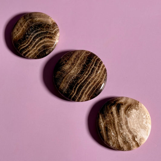 Chocolate Calcite Flat Stone