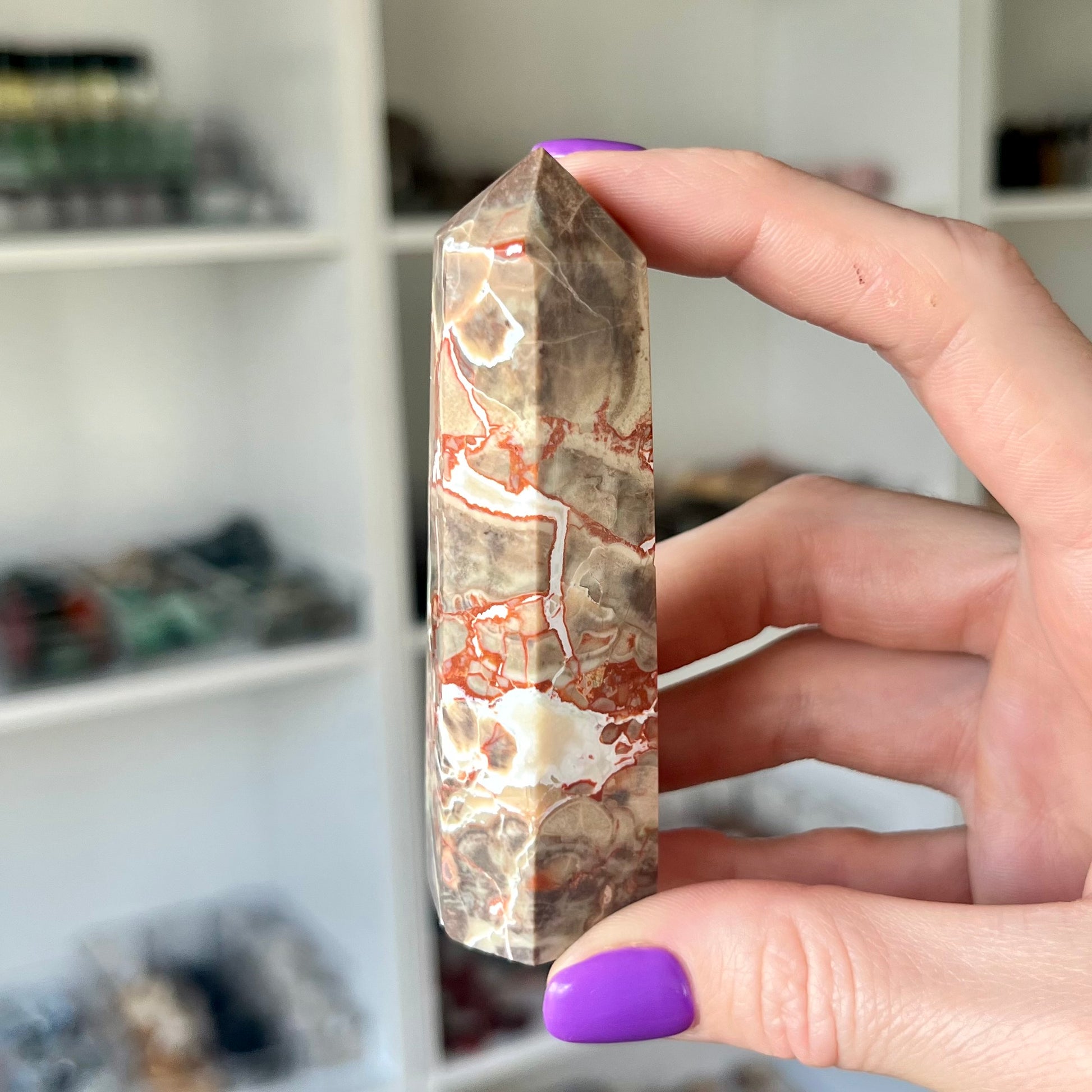Money Agate Natural Crystal Tower