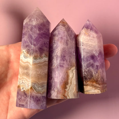 Amethyst & Agate Mixed Quartz Tower