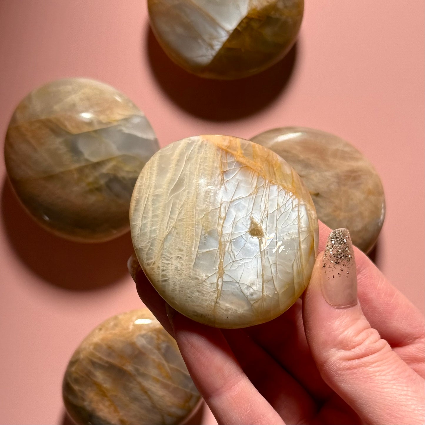 Mixed Moonstone Palm Stones