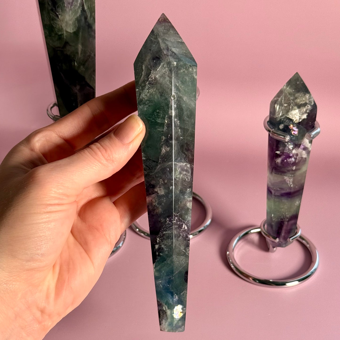 Fluorite Wand with Display Stand
