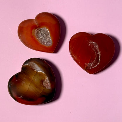 Carnelian Druzy Heart