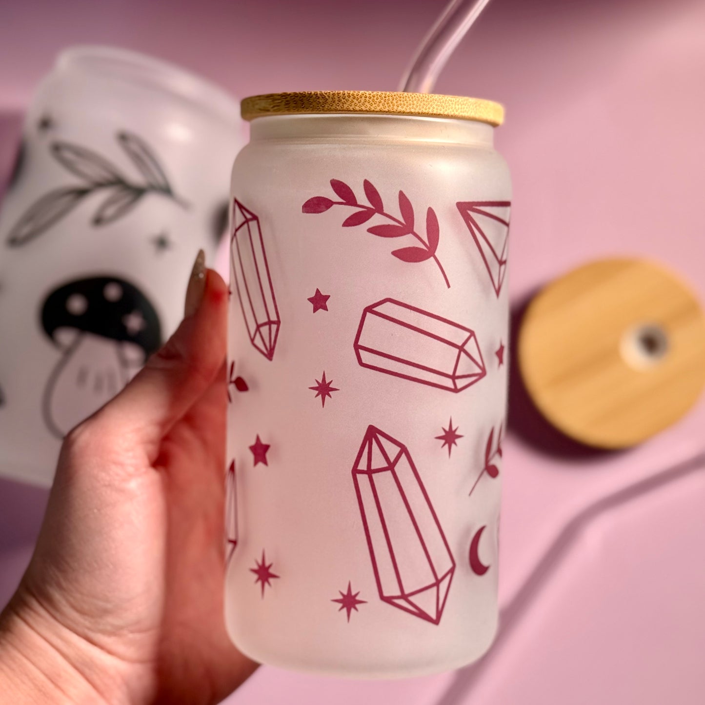 Crescent Moon and Crystals Tumbler