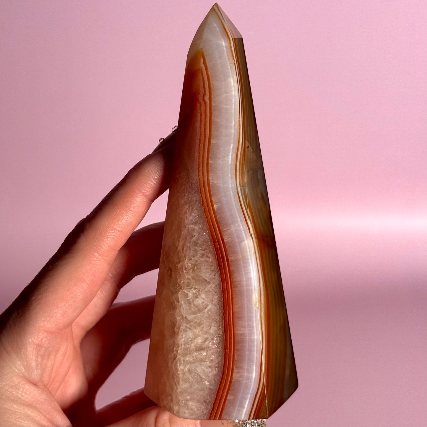 Carnelian Faceted Points