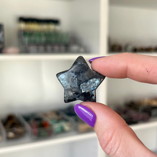 Larvakite Crystal Carving Star
