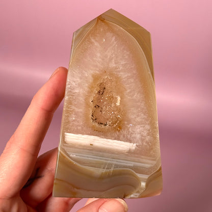Druzy Agate Geode Tower