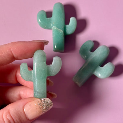Green Aventurine Cactus Carving